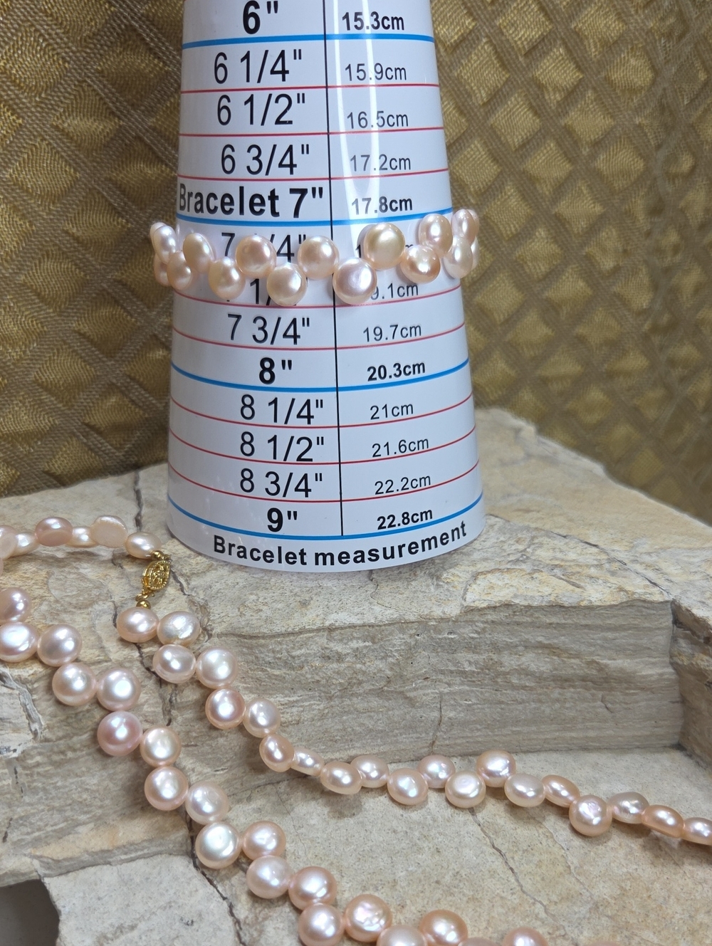 Fancy Pink Freshwater Pearl Necklace and Bracelet Set - 14K Gold Filled - Picture 11 of 11